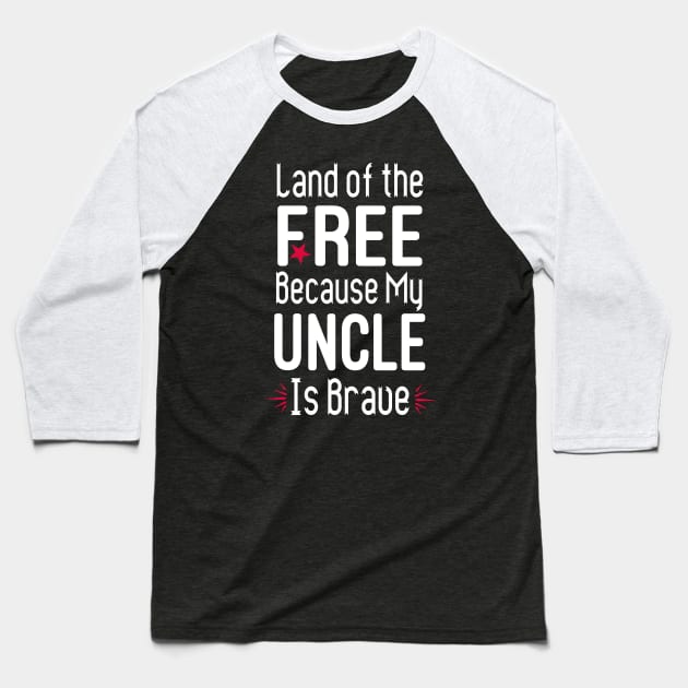 Land of the Free Because My Uncle Is Brave : Patriotic svg,Girl SVG,4th of July Svg, Red White and blue Svg, Boy 4th of July: 4th of July Pregnancy Announcement Baseball T-Shirt by First look